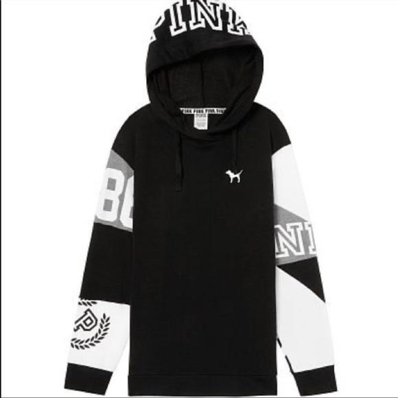 PINK Victoria's Secret Tops - Victoria’s Secret Pink Campus Crossover Tunic Hoodie Sweatshirt